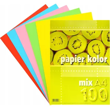 Kancelářský papír Kreska, barevný papír A4, 100 listů, 80 g/m2, vícebarevný