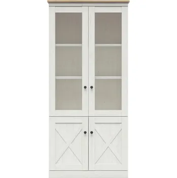 police FRIJA vitrína REG2W2D, borovice bílá andersen/dub artisan