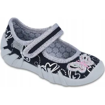 Dívčí bačkory Dětské Papuče 18 pro mateřskou školu na suchý zip pohodlné balerínky Befado