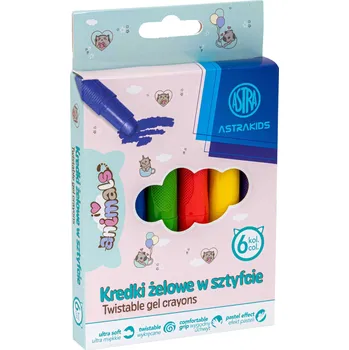 Pastelka ASTRA Twist-up gelové Pastelky v 6 barvách ZVÍŘATA