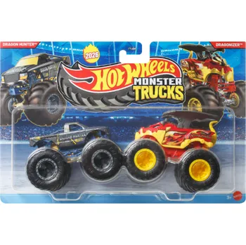 auto na autodráhu Hot Wheels Monster Trucks Demolition Doubles Dragon Hunter Vs Dragonizer
