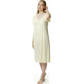 Dámská noční košile Noční košile MEWA lingerie , krátký rukáv, pod kolena, velikost 56