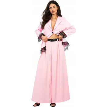 Dámské kalhoty Dámské elegantní kalhoty Palazzo z materiálu s páskem