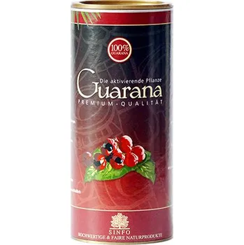 Energetický nápoj Sinfo Bio Guarana bez slupek z Brazílie v dóze, 250 g