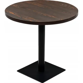 Konferenční stolek Bistro stolek Francouzský styl MDF Tmavý jasan/Ocel, 80 x 75 cm