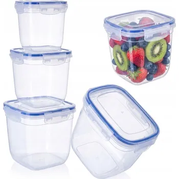 Dóza na potraviny Nádoby na potraviny sada 3x 0,4l box na oběd do práce školy s klipy