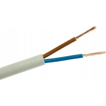 elektrický kabel Elektrický kabel kulatý lanko bílý OMY 2x0,75 / 300V 1 bm