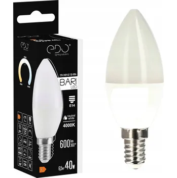 Žárovka LED žárovka E14 svíčka 6,5W 4000K neutrální bílá 600lm EDO