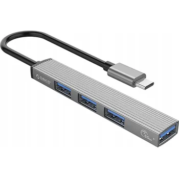 USB hub HUB DOKOVACÍ STANICE ROZBOČOVAČ USB-C NA 4X USB-A ŠEDÝ