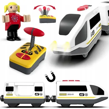 Vláček a vláčkodráha KINDERPLAY DŘEVĚNÁ VLÁČKODRÁHA S VAGONKY A LOKOMOTIVOU