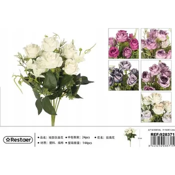 umělá květina Rest.aer-Kytice 7 větviček růží 32CM