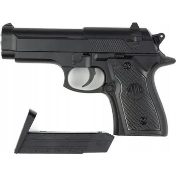 Dětská zbraň KOVOVÁ REPLIKA PISTOLE BERETTA V1 ASG NA 6MM KULIČKY IMITACE ZBRANĚ ČERNÁ