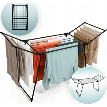 Sušák na prádlo SUŠÁK na prádlo OBLEČENÍ ČERNÁ PEVNÁ Skládací VELKÁ PEVNÁ 16 m