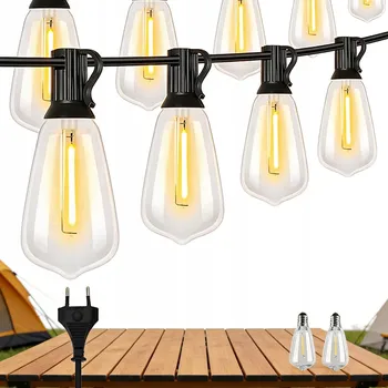 Venkovní osvětlení Světelný LED zahradní řetěz 15,2 m, venkovní zahradní světla, teplá bílá