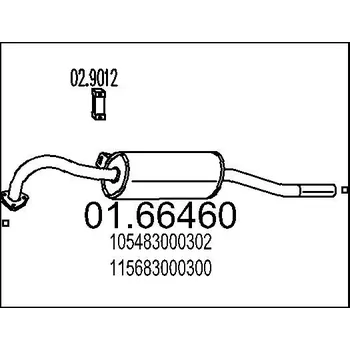 Tlumič výfuku Zadní tlumič výfuku, 01.66460