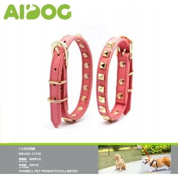 Obojek pro psa Růžový obojek pro psy s kovovými hroty
