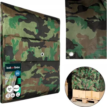 Krycí plachta PLACHTA 2x3M MASKÁČOVÝ OCHRANNÁ KRYCÍ PLACHTA PODLOŽKA VODOODPUDIVÁ 80G/M2