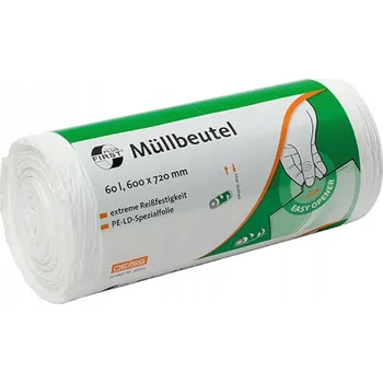 Pytle na odpadky SÁČKY NA ODPAD 60L BÍLÉ 50 KUSŮ V ROLI PRO TŘÍDĚNÍ ODPADU PEVNÉ