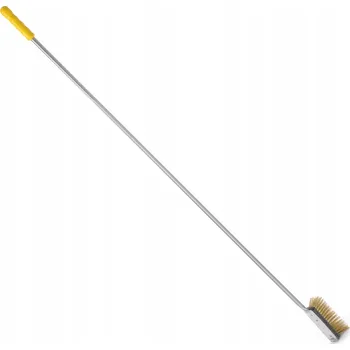 Příprava pizzy KARTÁČ NA ČIŠTĚNÍ PECE NA PIZZU S MOSAZNÝMI ŠTĚTINAMI, VERTIKÁLNÍ HENDI