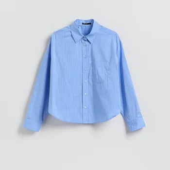 Reserved - Kostkovaná košile - světle modrá - 257JU-50X - 257JU-50X-M