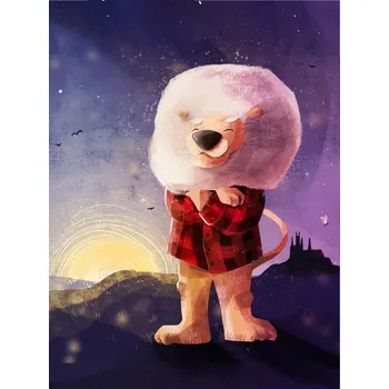 Obraz Lucie Mannová | Lev Rám: Černý, Velikost: 30 x 20 cm