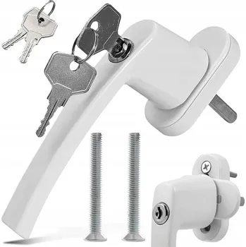 Okenní klika 4x KLIKA OKNA BALKONOVÉHO OKNA BÍLÁ S KLÍČEM