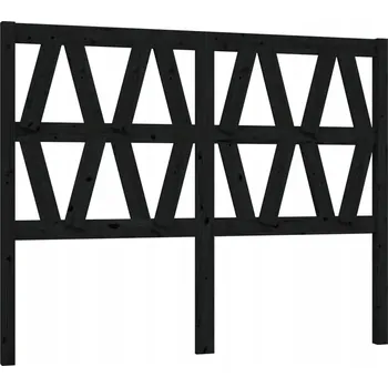 Čelo postele, černá, 126 x 4 x 100 cm, masivní borovicové dřevo