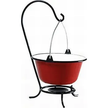 kotlíky Servírovací gulášový kotlík na stojánku červený set