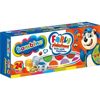 Vodová barva Plakátové barvy 24 barev 10 ml Bambino