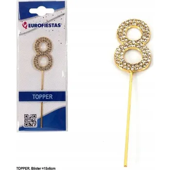 Party dekorace Ouda Party - Digitální ozdoba na dort k narozeninám ve tvaru číslice '8'