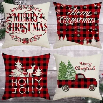 Povlečení 4x SADA POVLEČENÍ NA POLŠTÁŘ VÁNOČNÍ POVLEČENÍ VÁNOČNÍ Svátky 45X45