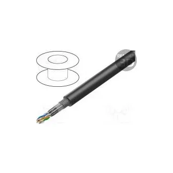 elektrický kabel Vodič S/FTP 7 přenos dat lanko OFC 4x2x0,14mm2 PUR černá