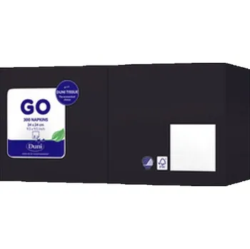 Papírový ubrousek Ubrousky Duni černé 24x24 cm 300 kusů