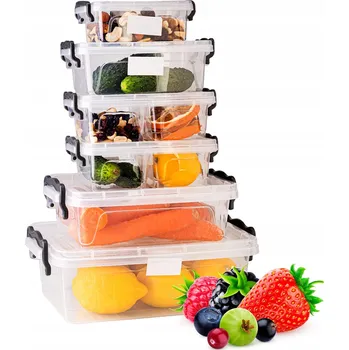 Dóza na potraviny Sada 6x dóza s víkem na potraviny a těsto