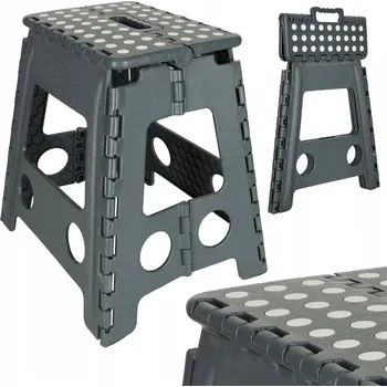 Stolička Stolička skládací protiskluzová 39 Cm tmavě šedá