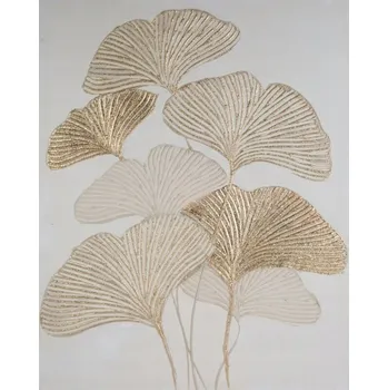 Obraz Ručně malovaný obraz na plátně - listy jinanu dvoulaločného (Ginkgo Biloba) 80x100 cm