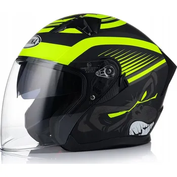 Helma na motorku OTEVŘENÁ MOTOCYKLOVÁ PŘILBA FLUO MATNÁ SKÚTR CHOPPER ECE 22.06 + CLONA