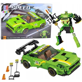 ostatní stavebnice STAVEBNICE ZÁVODNÍ AUTO S POHONEM SPORTOVNÍ ROBOT 2v1 352 dílů
