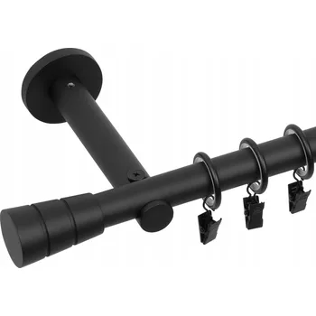 Garnýž GARNÝŽ JEDNOŘADÁ 120 CM 19 MM ČERNÁ MATNÁ BÍLÁ MATNÁ KONCOVKY RENA