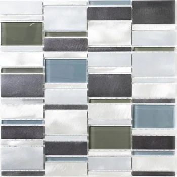 Obklad Mozaika WzorcowniaStudio 30,1 x 30,1 cm, odstíny šedé a stříbrné