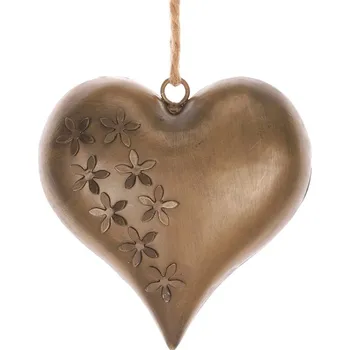 Kovová závěsná ozdoba ve tvaru srdce, měděná dekorace pro interiér Barva: Měděná
