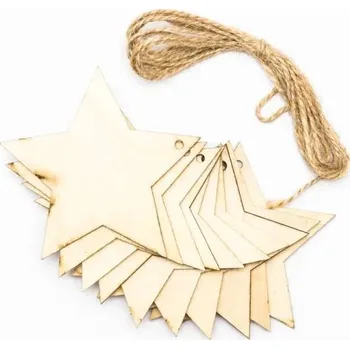 Vánoční dekorace DECOLED Vánoční dřevěná dekorace hvězda 8 cm, balení 10 ks