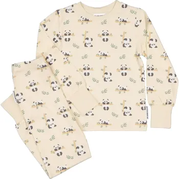 Chlapecké pyžamo Bambusové dětské dvoudílné rostoucí pyžamo Beige panda Geggamoja Velikost: 122/128