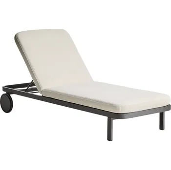 Zahradní lehátko Kave Home Béžovo-šedé hliníkové zahradní lehátko Kionia