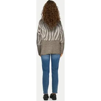 Dámský svetr ONLY Svetr Jade 15294969 Hnědá Regular Fit XL