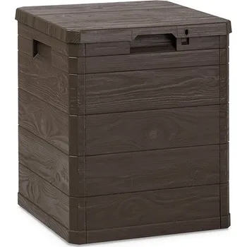 Zahradní úložný box ALDOTRADE Box na polstry Woody - hnědý (box na polštáře, úložný box)