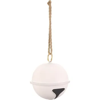 Krmítko pro ptáka Zlatá kovová závěsná rolnička 22 cm - elegantní ozdoba na stěnu Barva: bílá