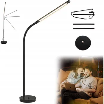 Stojací lampa LED STOJACÍ LAMPA SNADNÁ INSTALACE 140 CM TEPLÉ SVĚTLO 7W 360° NASTAVENÍ
