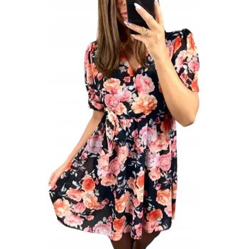 Dámské šaty V759 Zavinovací ŠATY s vázáním k2 vel. 46 (3XL)