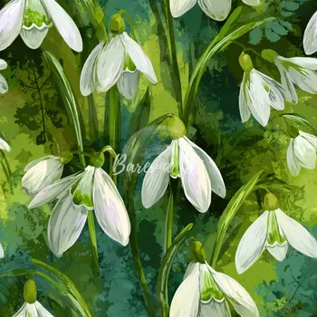 Úplet, Sněženky na zelené (E) (Top kvalitní úplet Bella digitisk)